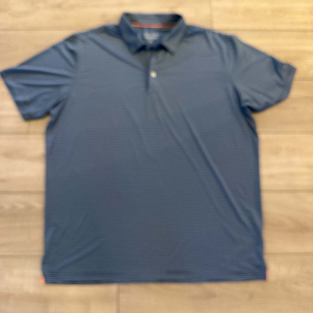 Michel Rouen Mens 2XL Blue Striped Performance
